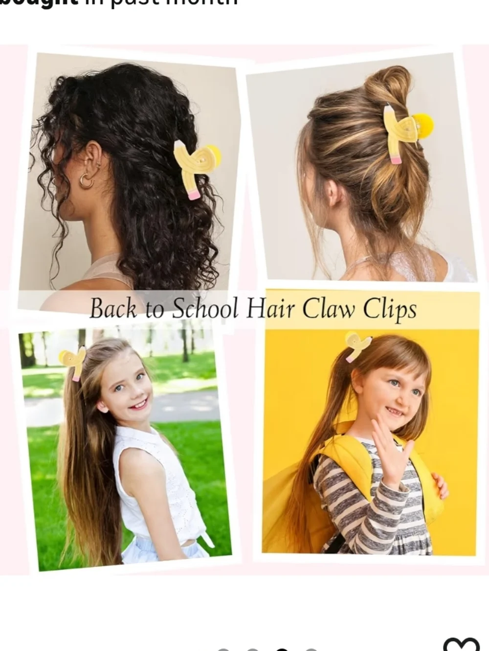 3 Pcs Pencil Hair Claw Clips